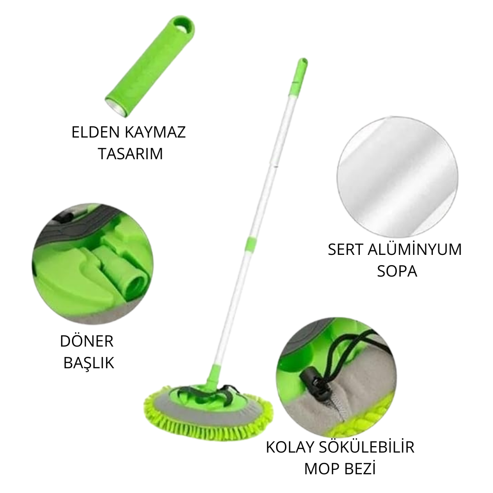 Teleskopik Mikrofiber Oto Araba Yıkama Mopu
