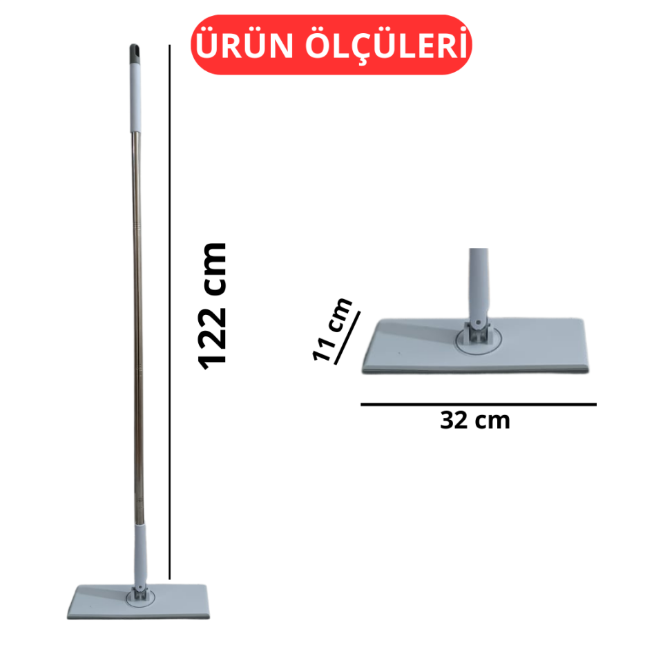 Büyük Click Mop - Otomatik Mop ile Geniş Alanlar İçin Zahmetsiz Temizlik
